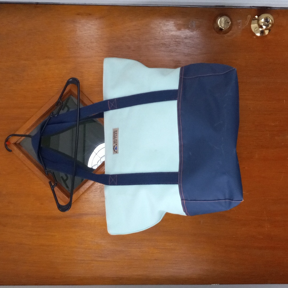 Hudson Sutler Wheels Up Blue Beach Travel Canvas Large Tote Bag